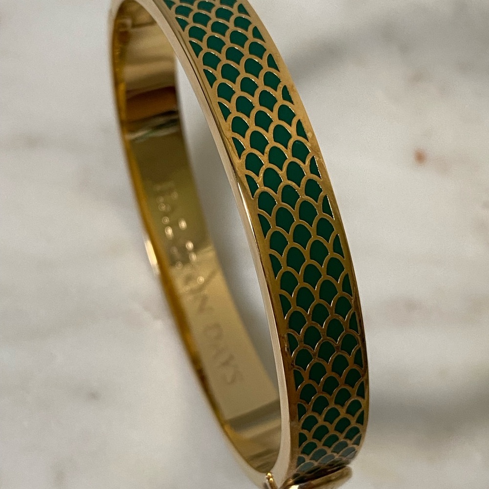 Halcyon Days Salamander Enameled 18ct plated gold bangle